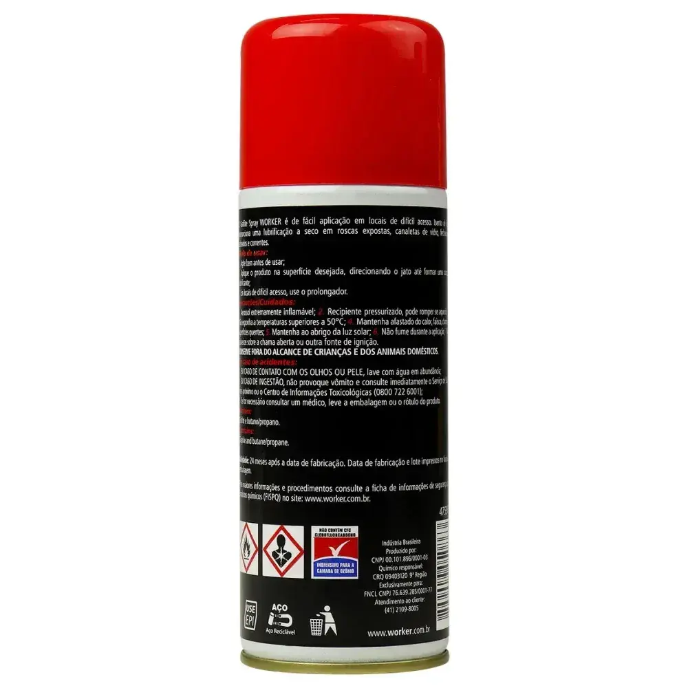 Grafite spray aerosol 218ML/130G 47597 Worker — fotografia 8