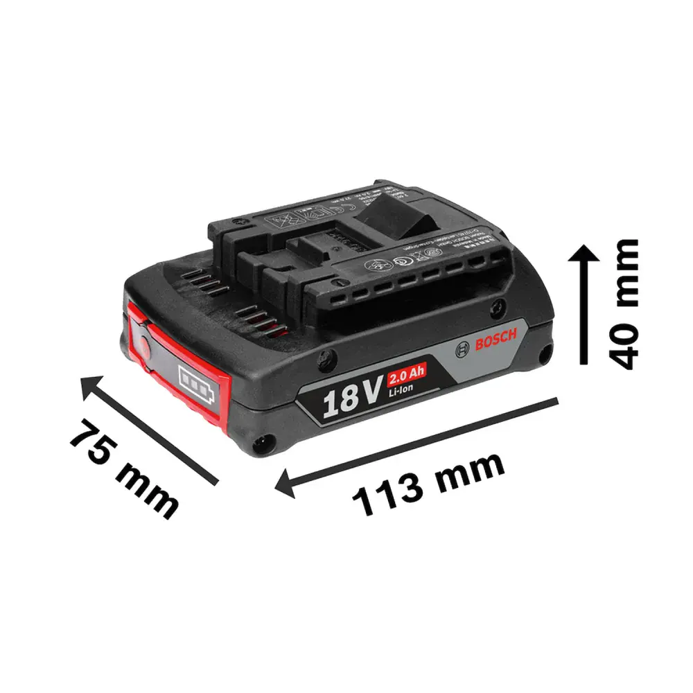Kit 2 baterias gba 18V 2AH + carregador de baterias gal 18V-20 bivolt 18V Bosch — fotografia 11