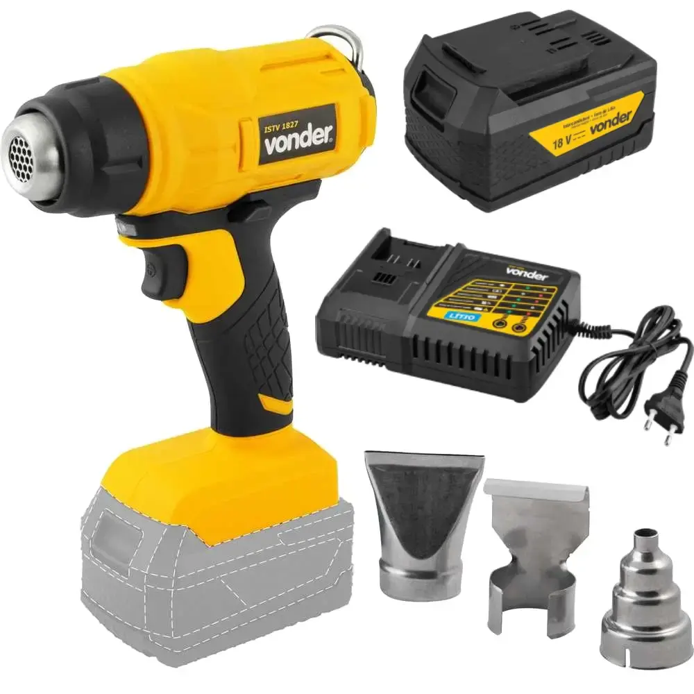 Soprador térmico à bateria 18V com bateria e carregador Vonder