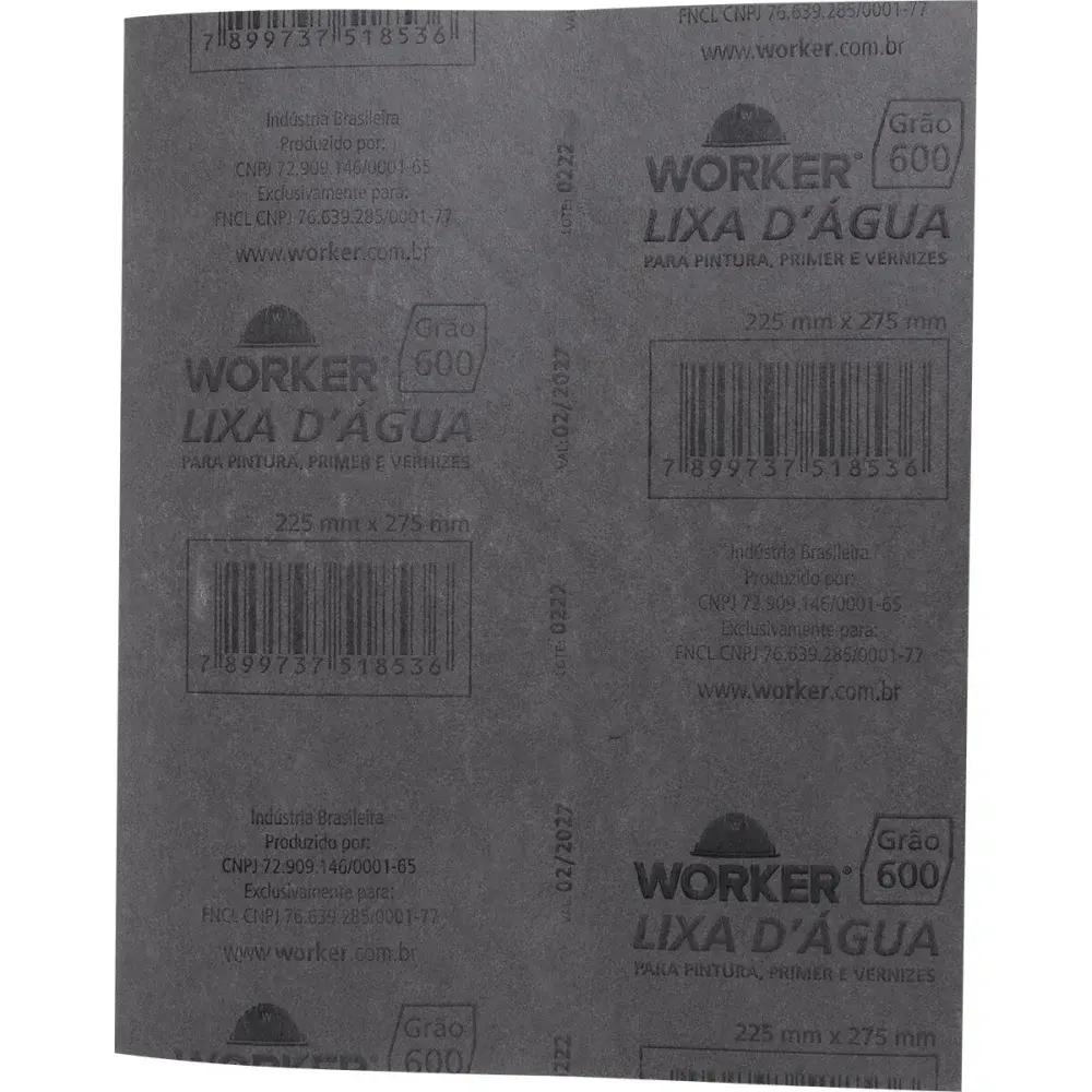 Lixa d água grão 600 225MM x 275MM Worker — fotografia 3