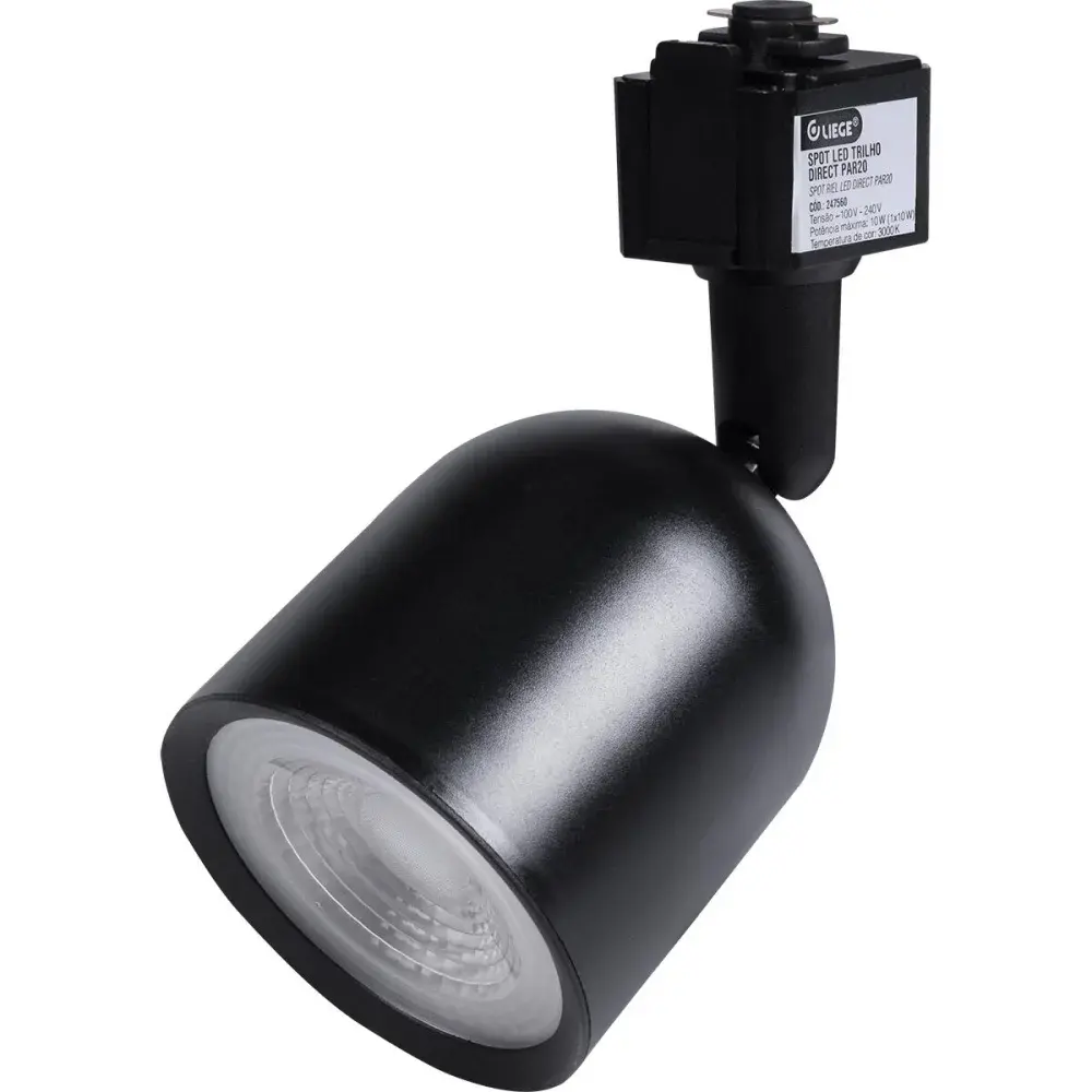 Spot led para trilho 10W 750LM 3000K biv preto Liege — fotografia de referência