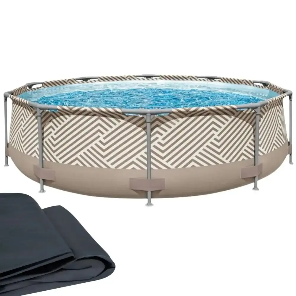 Piscina com armação circular 5200 litros diâmetro 3,05 metros com capa Mor — fotografia de referência