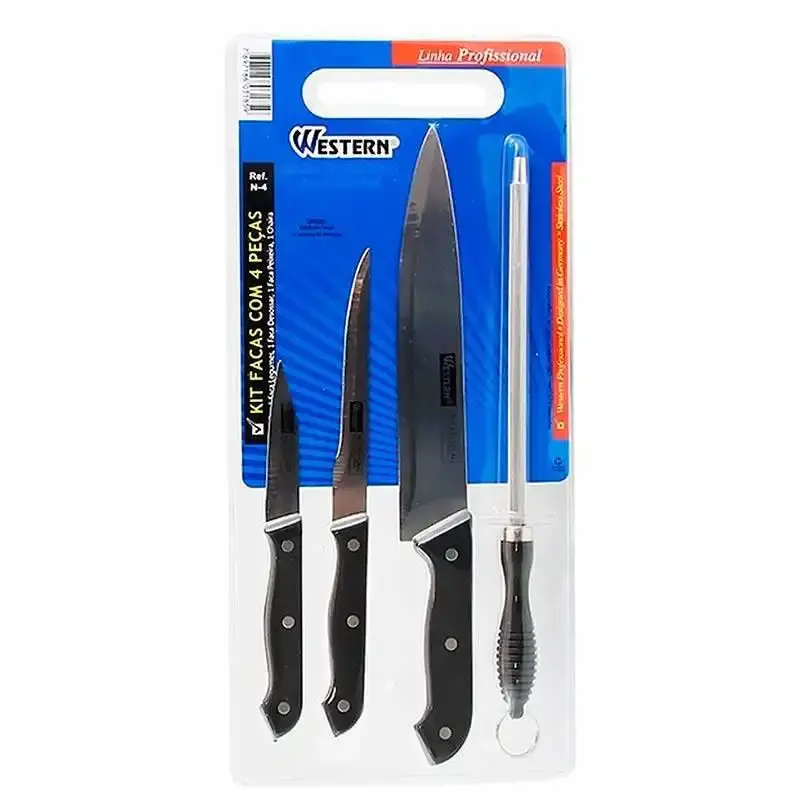 Kit de facas profissional aço inox com 4 peças N-4 Western — fotografia 5