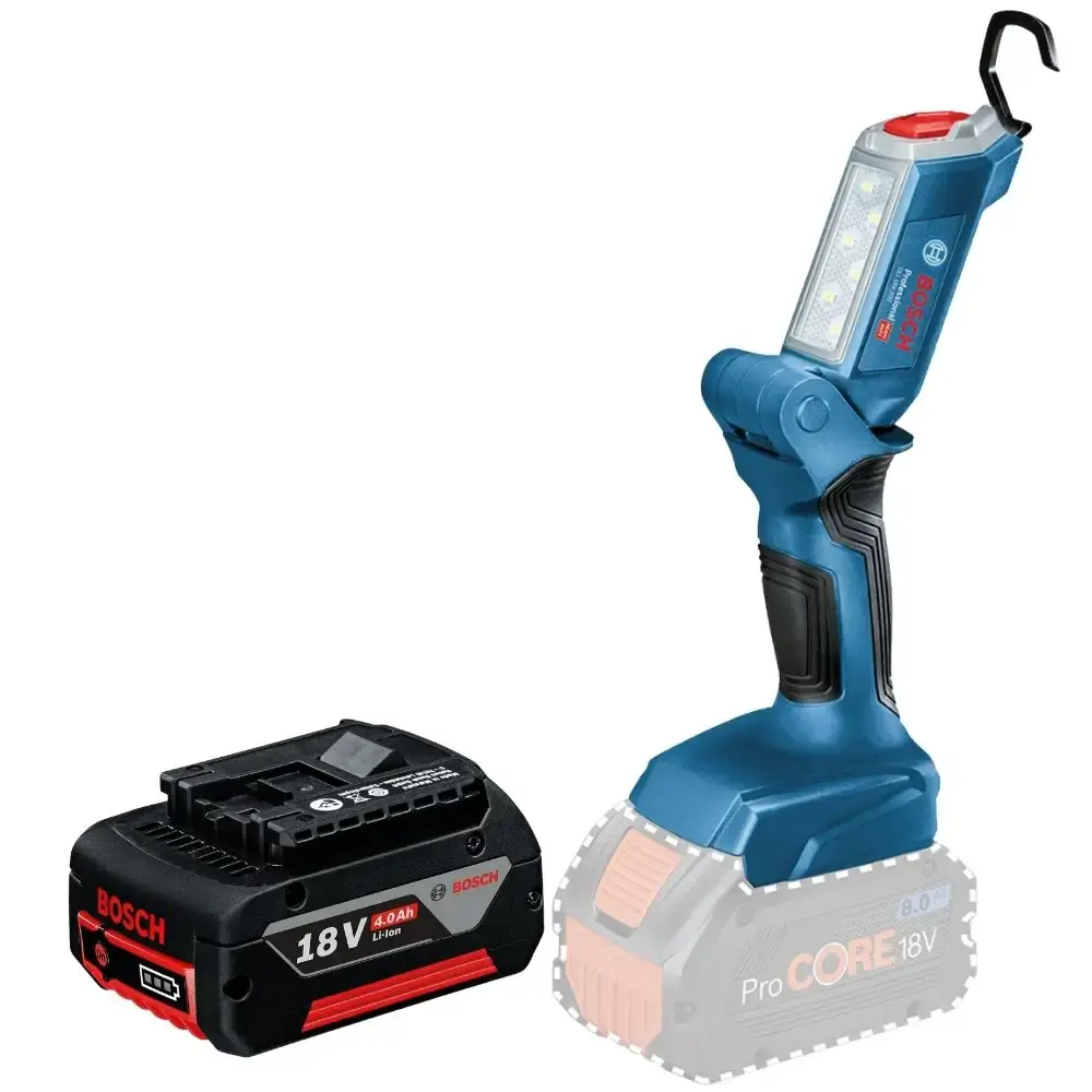 Lanterna a bateria LED 330 lúmens GLI18V-330 com bateria 18V 4AH Bosch