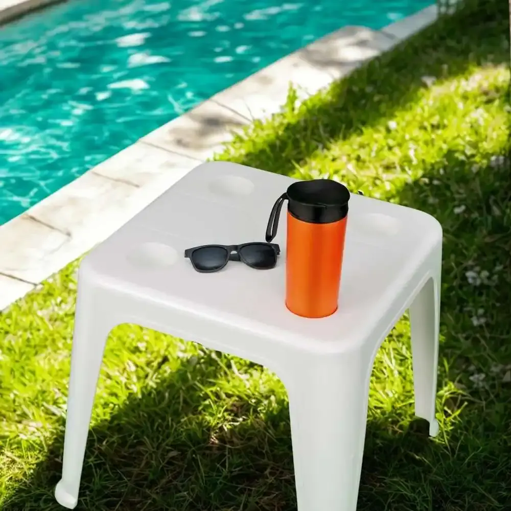 Mesa Plástica de Apoio com Porta-Copos 43 x 51 cm Várias Cores MOR Preto — fotografia 6