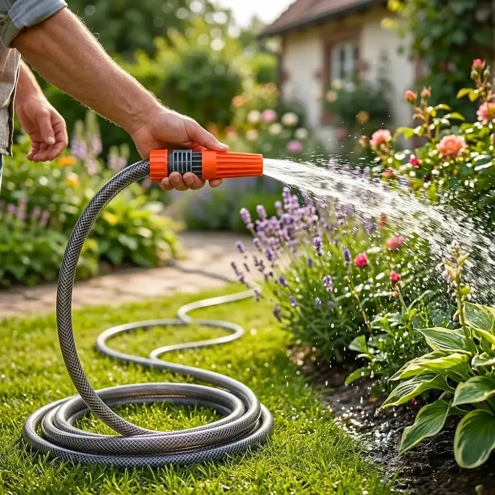Mangueira de jardim 20M preta com esguicho Tramontina evald — fotografia 4
