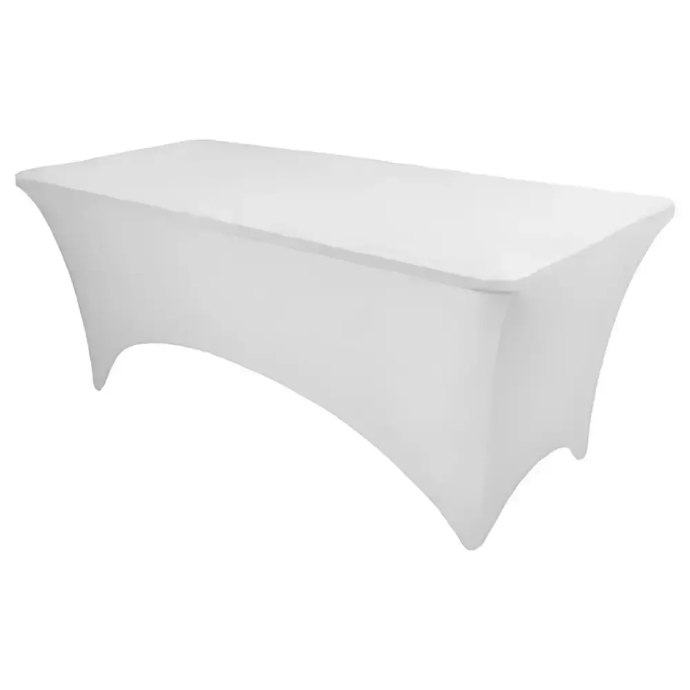 Toalha capa de mesa retangular elástica premium elastano 180 CM casa LYS Branco — fotografia 10