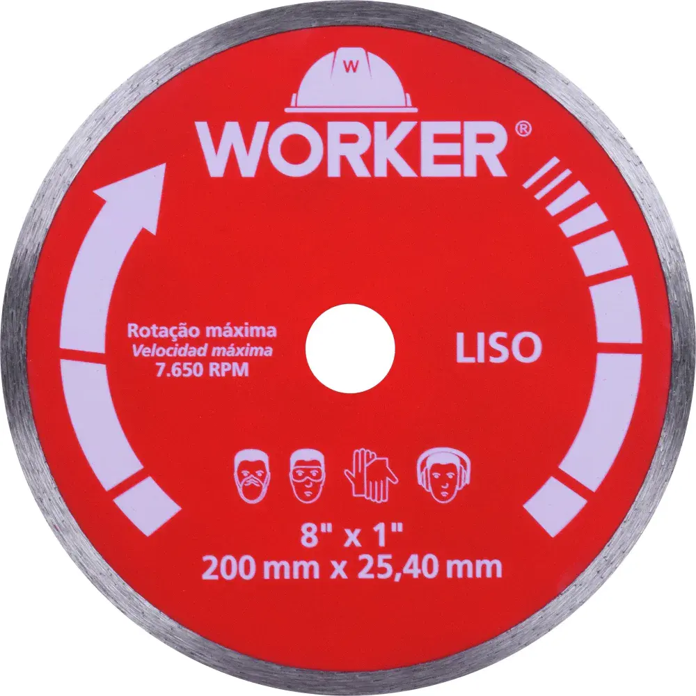 Disco diamantado de corte liso 200 x 25MM Worker — fotografia de referência