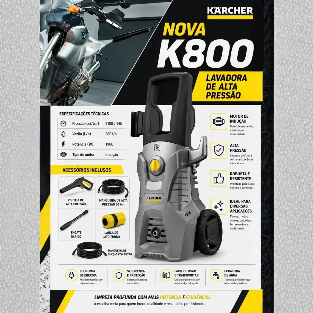 Lavadora de alta pressão K-800 new 1900W 2100 PSI Karcher 110 V — fotografia 6
