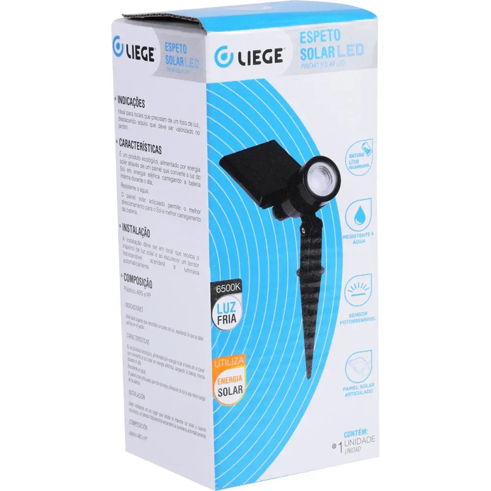 Espeto de jardim led 6500K 10LM com energia solar Liege — fotografia 7