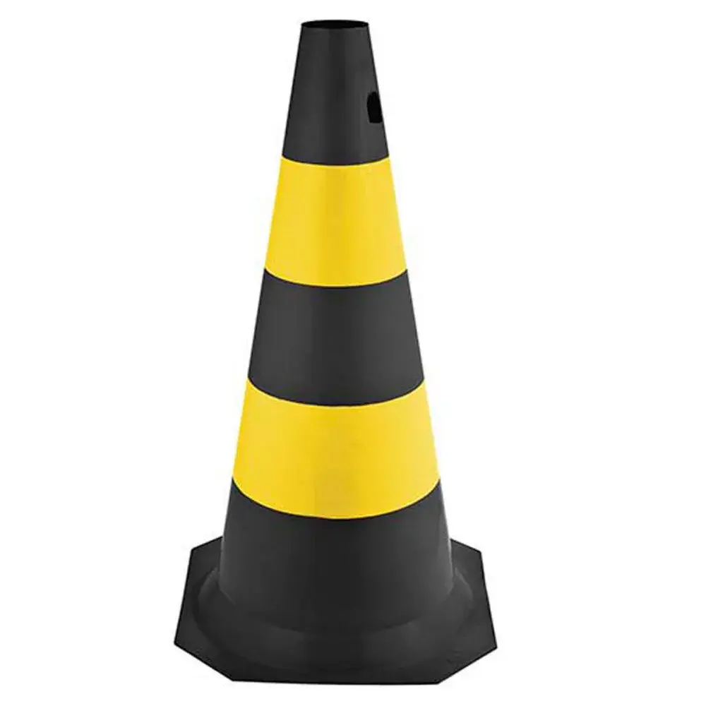 Cone para sinalização em pvc 50CM amarelo e preto Worker — fotografia de referência