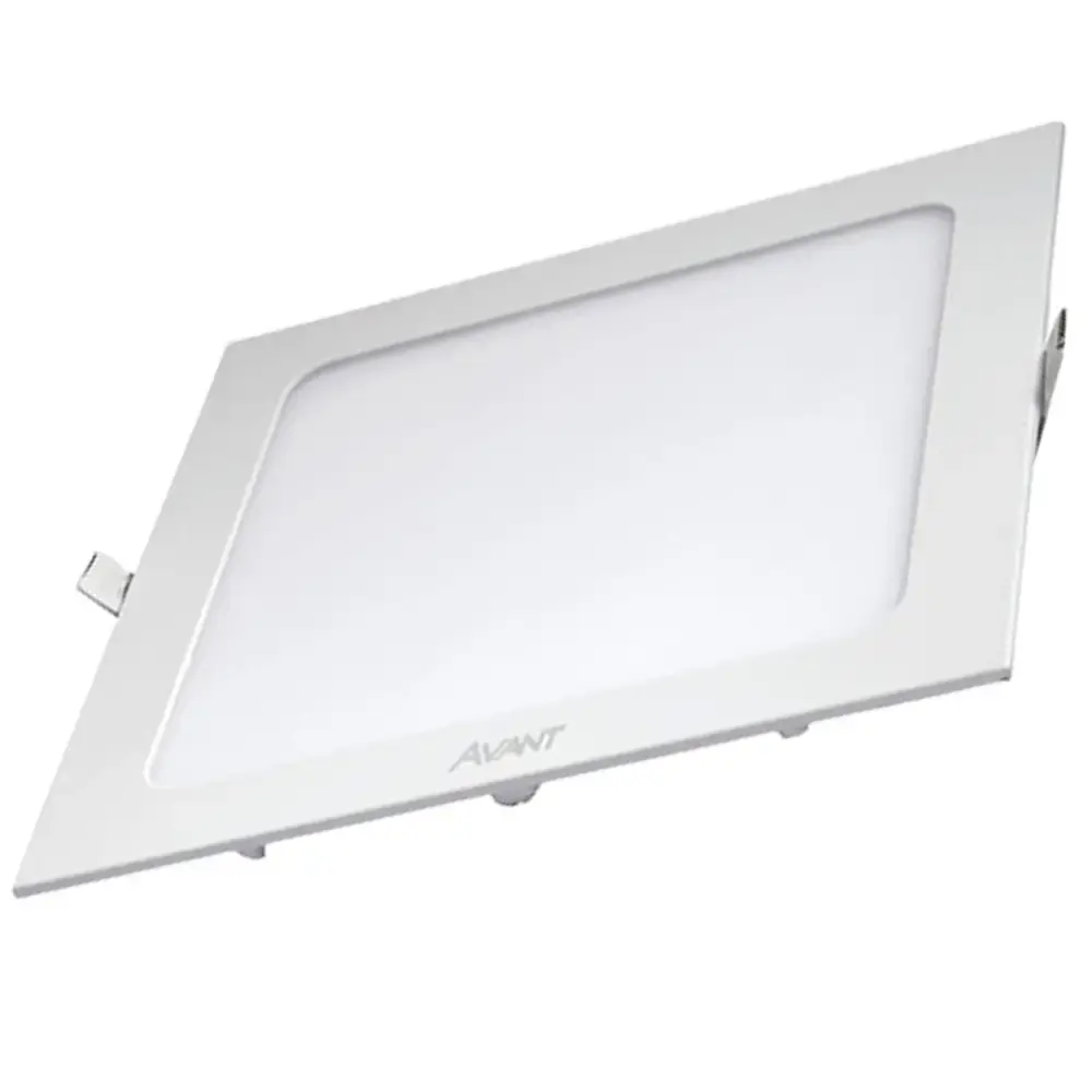 Plafon led 3000K quadrado 18W painel embutir slim Avant — fotografia 5