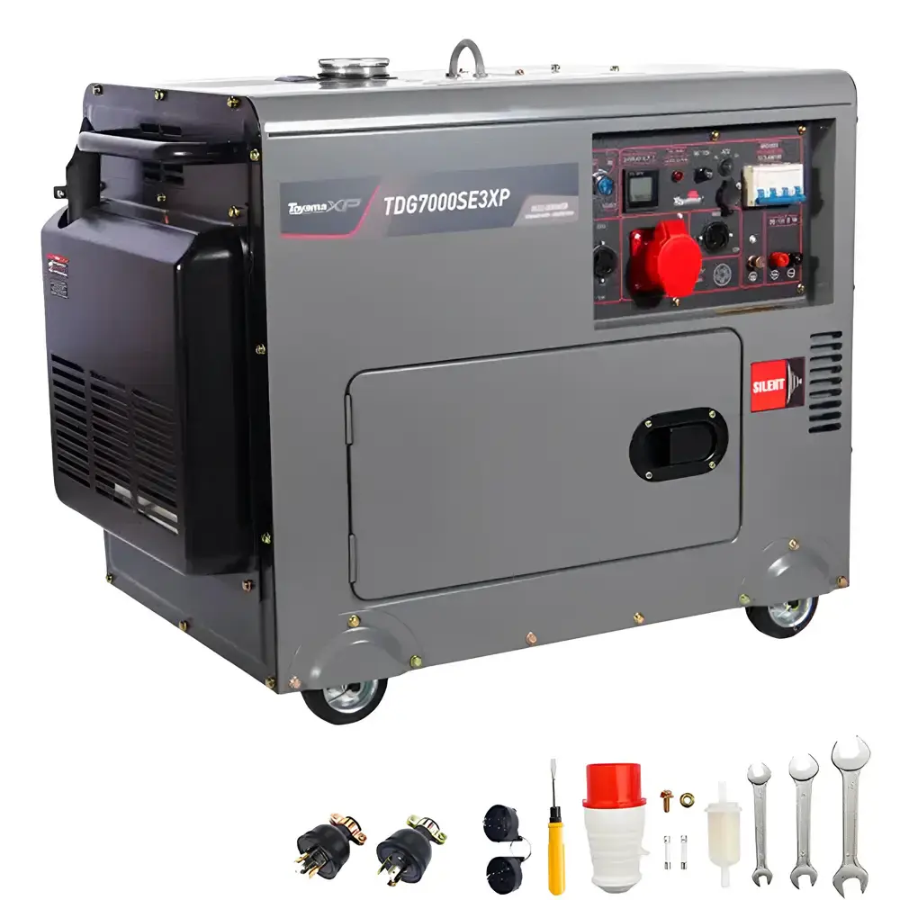 Gerador Diesel Cabinado 418 cc 6,5 KVA Silencioso 251-072 Trifásico TOYAMA — fotografia de referência