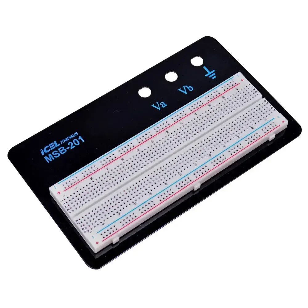 Protoboard MSB-201 830 furos com base 3 bornes Icel — fotografia 7
