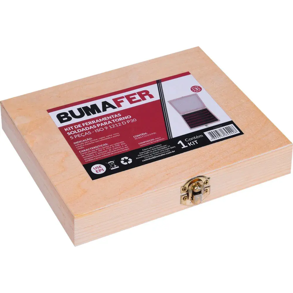 Kit de ferramentas soldadas para torno iso 9 1212 d P30 - 5 peç da Bumafer — fotografia 5