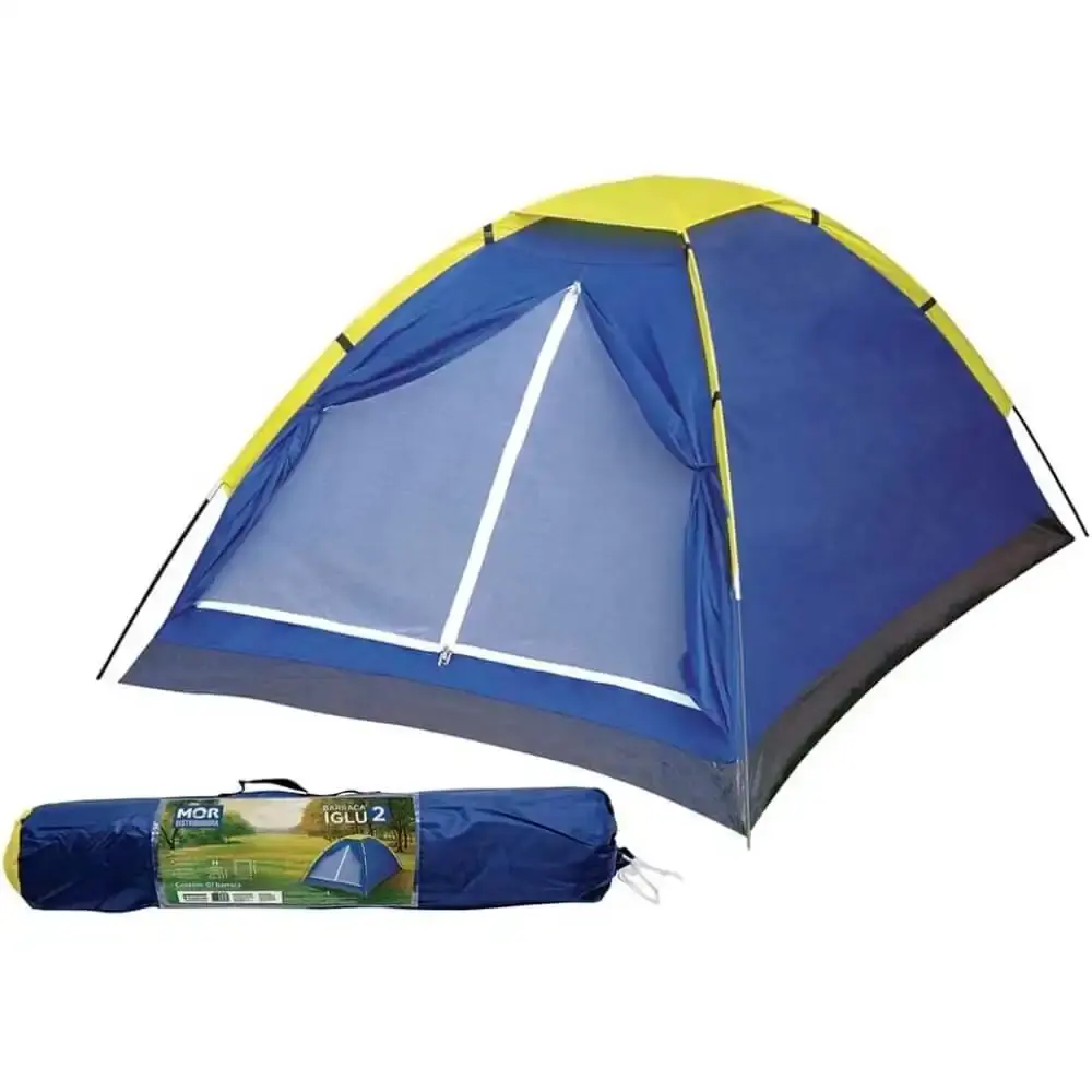Barraca Camping Iglu Até 2 Pessoas 1 x 1,45 x 2,05 Metros Azul MOR — fotografia 5