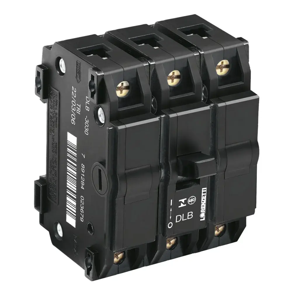 Disjuntor tripolar nema preto 10A Lorenzetti