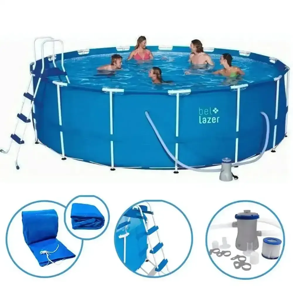 Piscina de armação 16000 litros com kit cobertura, lona, escada e filtro BEL 220 V BEL FIX — fotografia 2