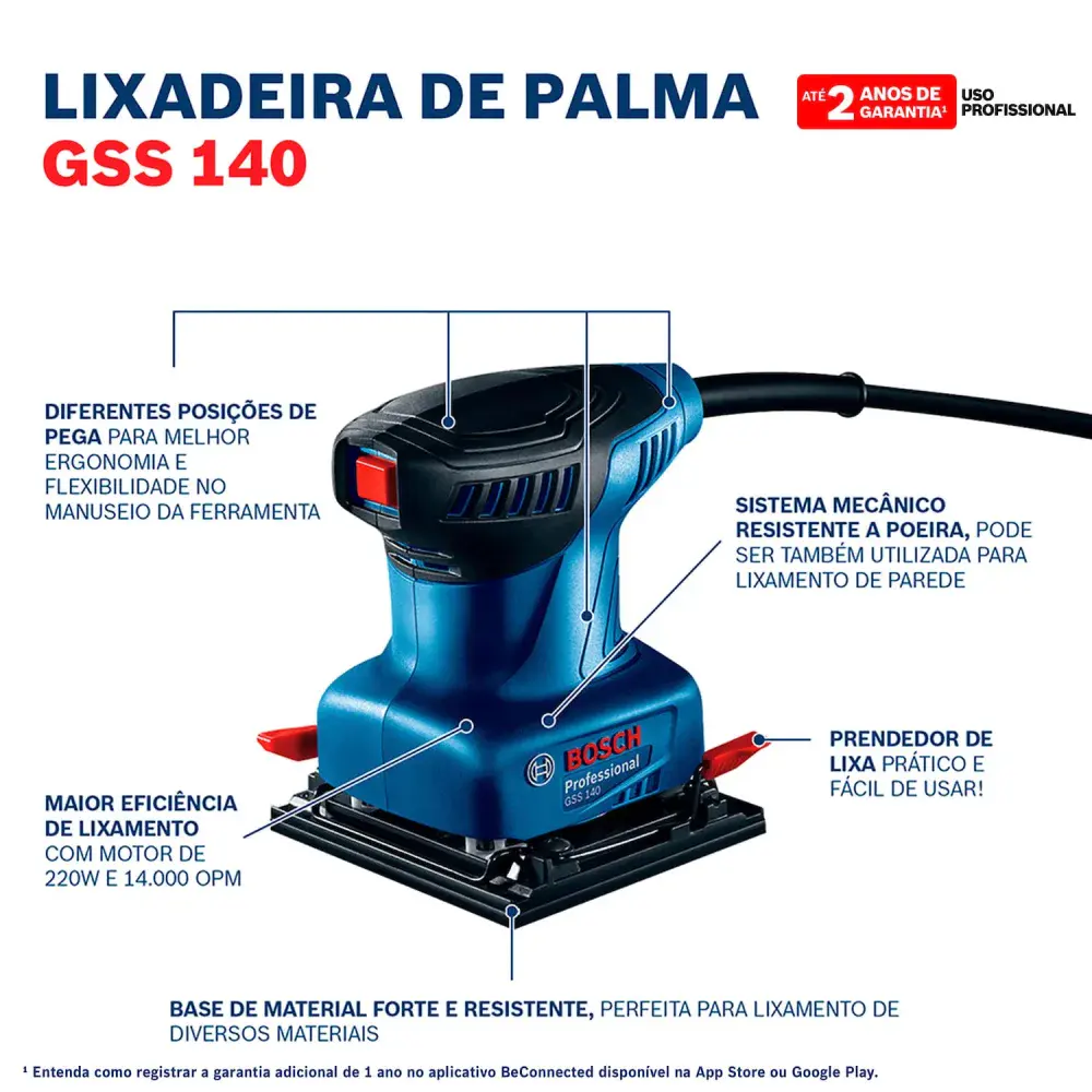 Lixadeira orbital profissional GSS140 220W 127V Bosch — fotografia 10