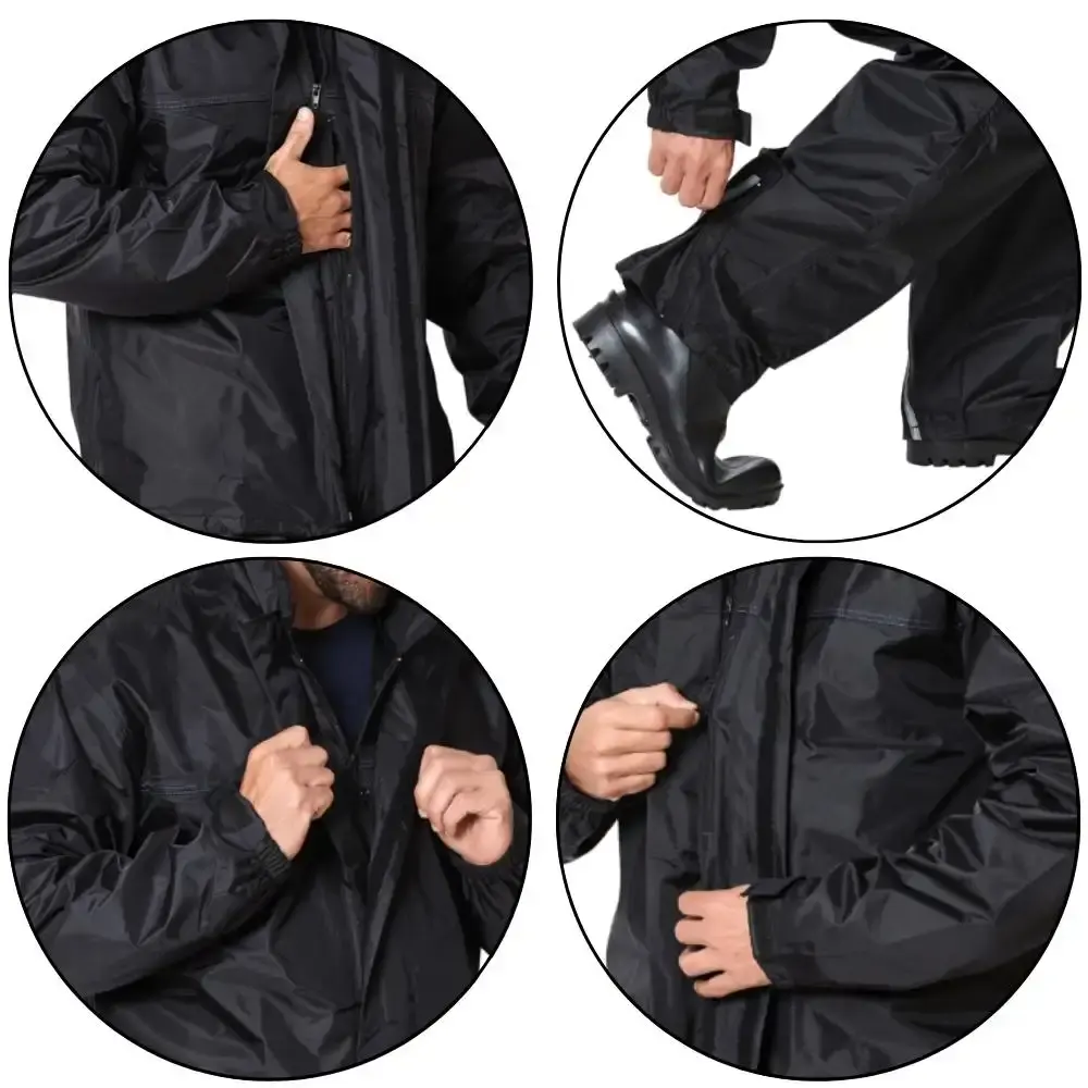 Conjunto motoqueiro capa de chuva blusão e calça nylon Evald G — fotografia 3