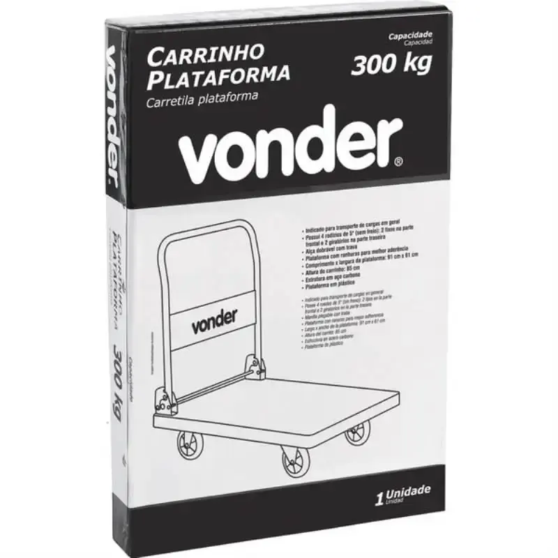 Carrinho plataforma 300 KG dobrável Vonder — fotografia 4