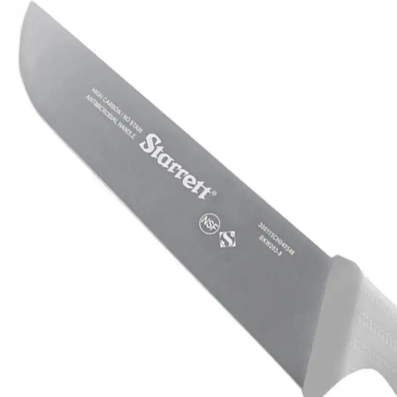 Faca para carne lâmina reta larga 20 CM 8 POL branca KBKW203-8 Starrett — fotografia 3