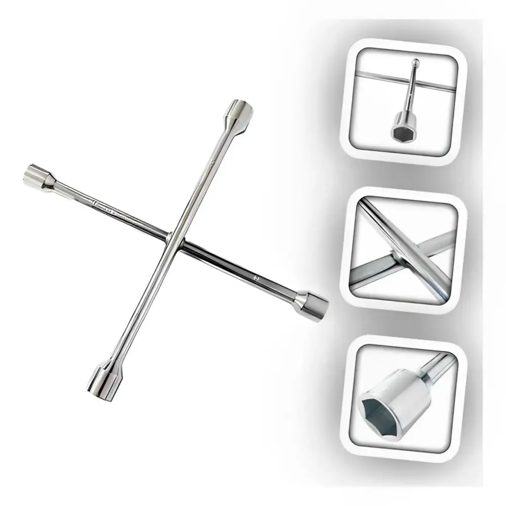 Chave de roda cruz 4 bocas 17X19X21X23MM ImportWay — fotografia 4