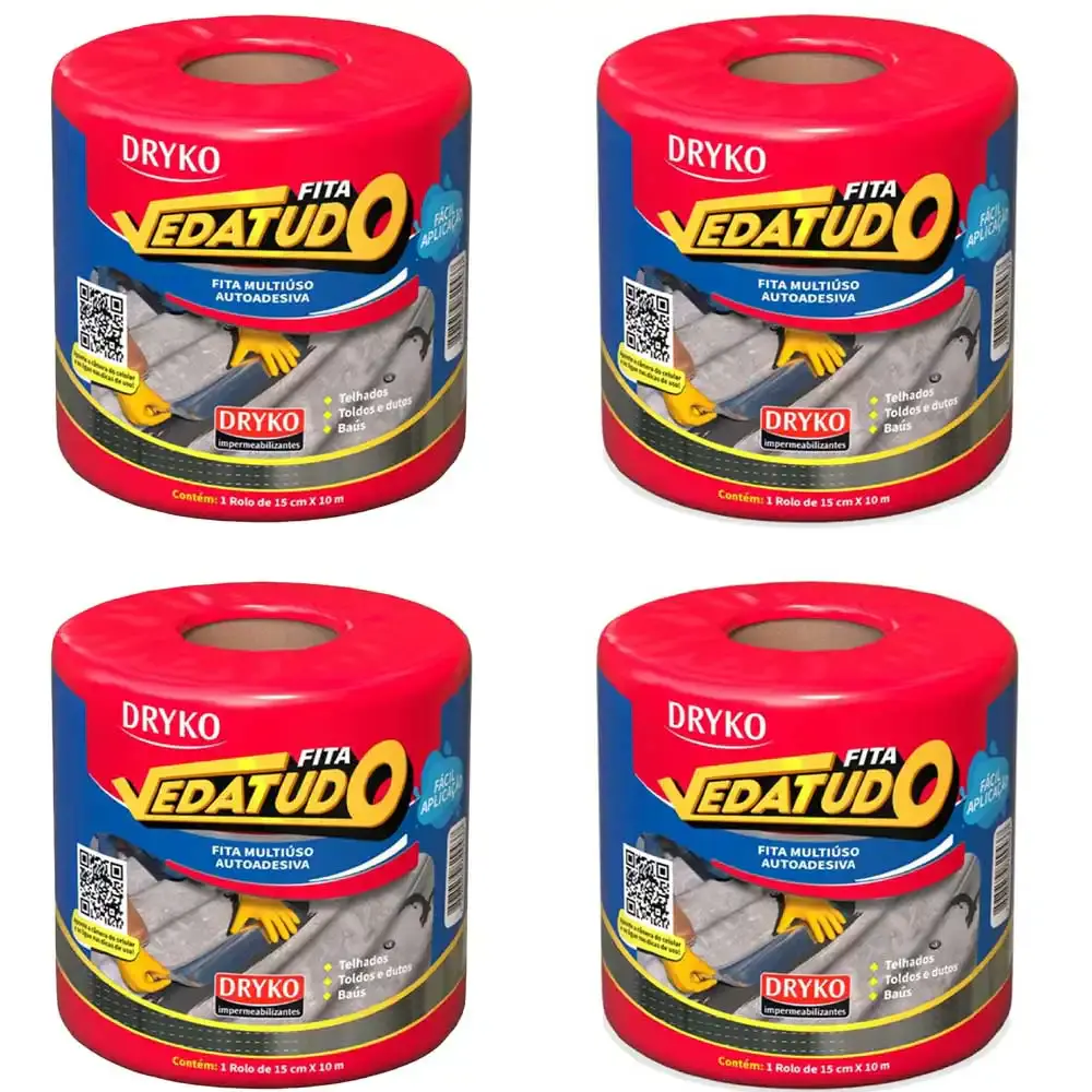 Fita Asfáltica Vedatudo 15 cm x 10 m 4 Unidades DRYKO — fotografia de referência