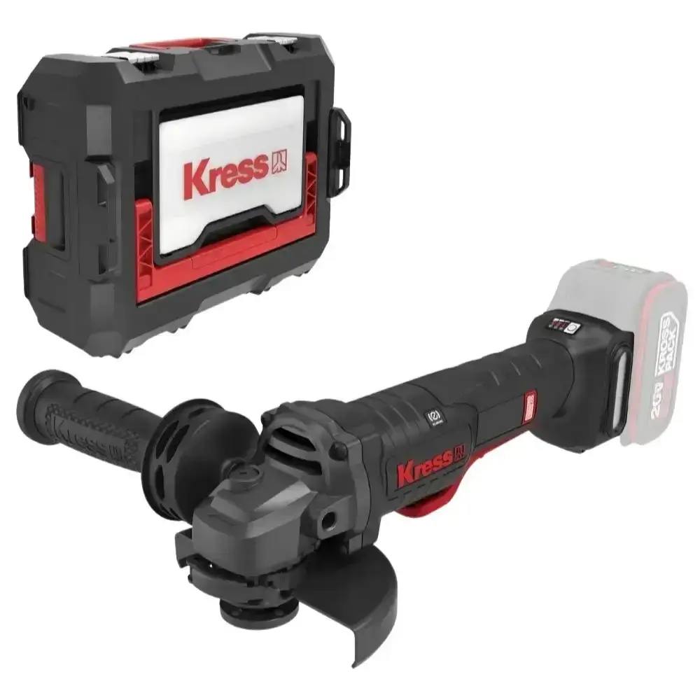 Chave de impacto 3/4 POL e esmerilhadeira angular 5 POL com carregador e bateria 20V 4.0AH Kress — fotografia 3