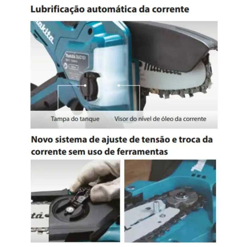Cortador de galho 18V 320W com bateria 3,0AH e carregador Makita — fotografia 3