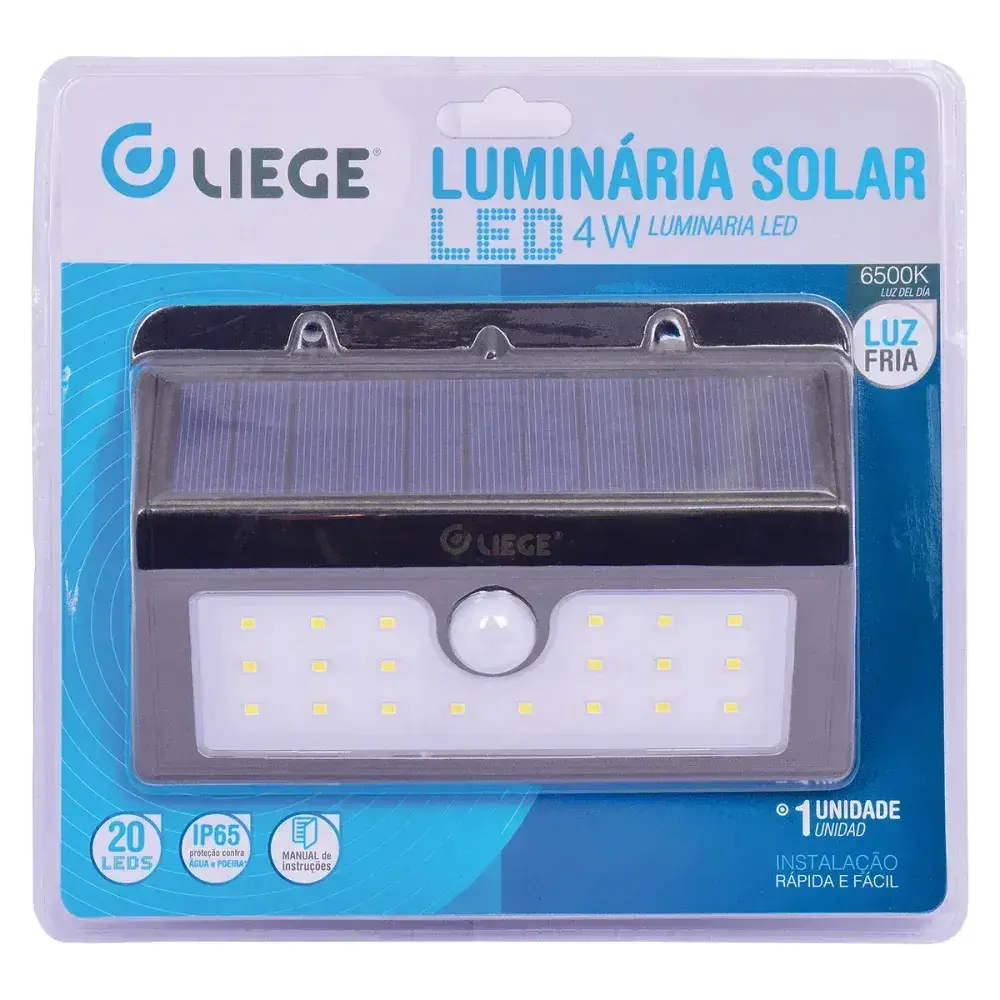 Luminária solar de parede com 20 leds Liege — fotografia 6