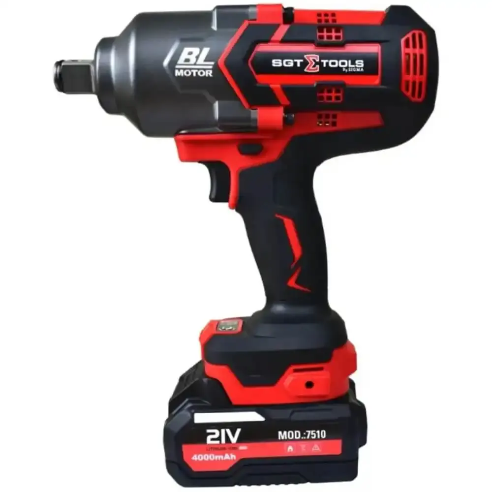 Chave de impacto à bateria 21V 3/4 pol brush 1500NM SGT-7510 sigma Bivolt