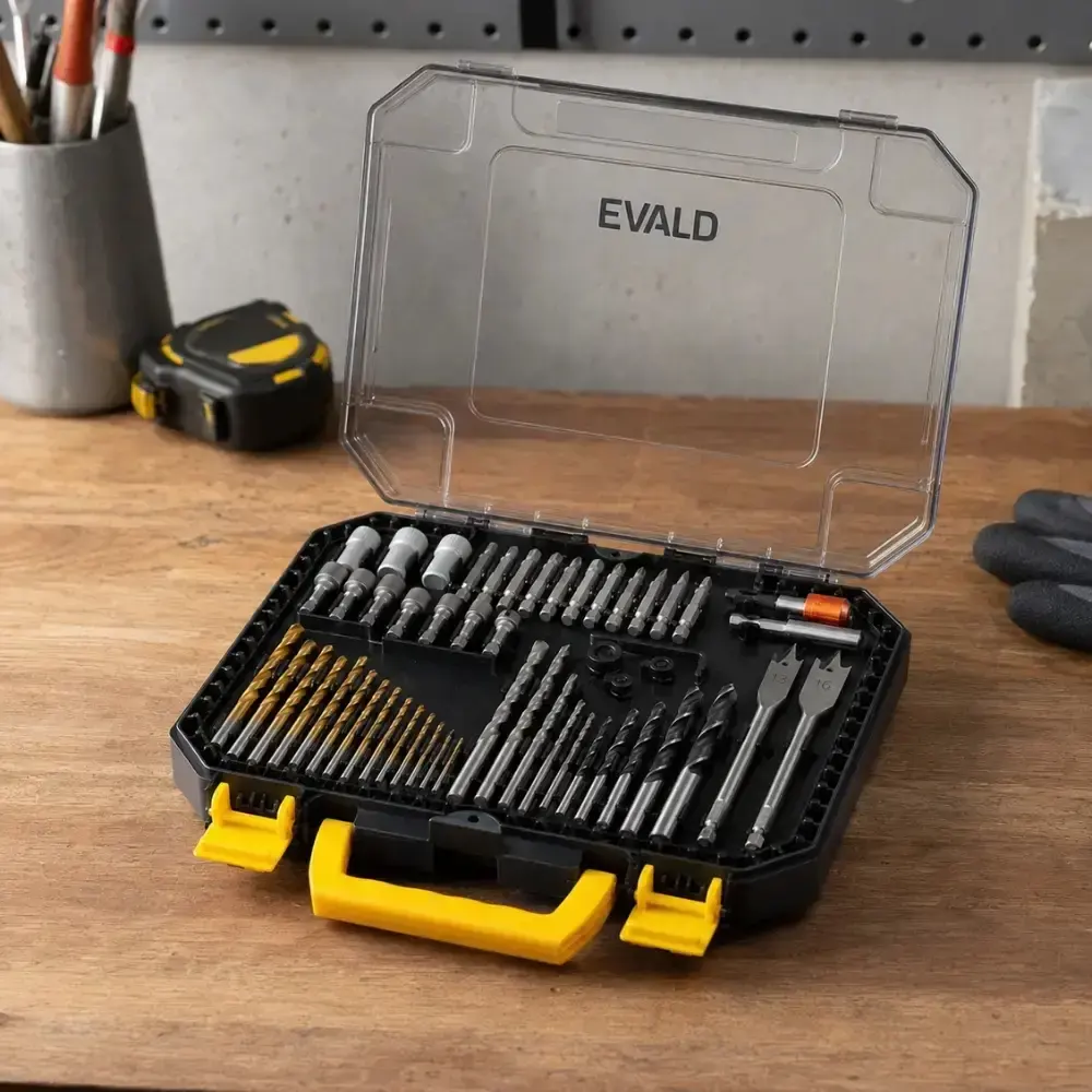Kit furadeira industrial 3/8 pol 450W Bosch estojo de brocas bits 400 peças evald 220 V — fotografia 3