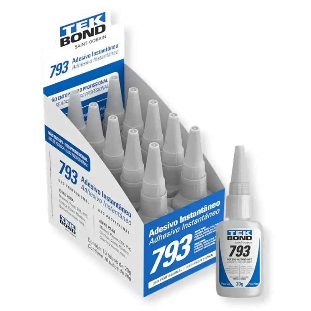Adesivo instantâneo multiuso com bico anti entupimento 20G 793 Tekbond — fotografia 3