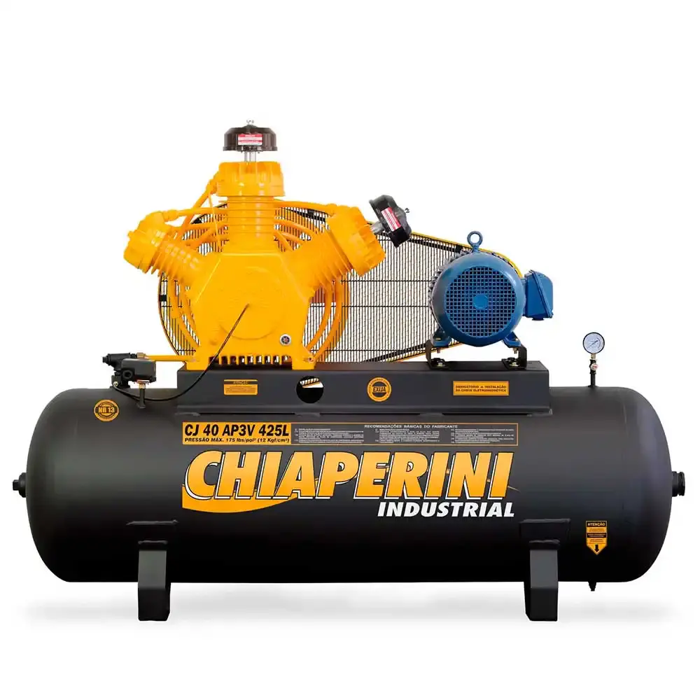 Compressor industrial 40 pés 10HP 425L 40AP3V RCH trifásico 748 Chiaperini