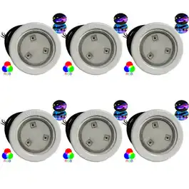 Refletor LED RGB 4.5W para piscinas de fibra 6 unidades 124025 Fluidra — fotografia 2
