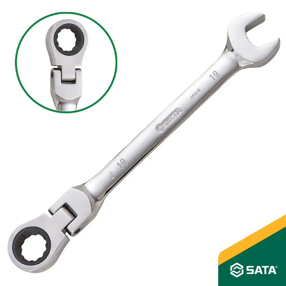 Chave combinada catraca cabeça flexível 19MM ST46410ST Sata — fotografia de referência