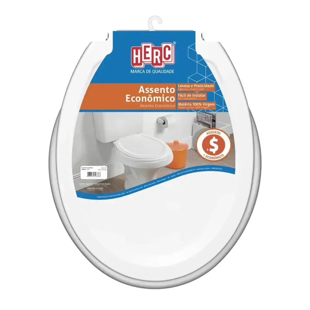 Assento sanitário injetado branco Herc — fotografia 3