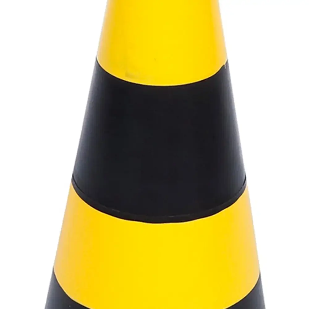 Cone sinalizador amarelo e preto 75CM 700.00505 Plastcor — fotografia 4