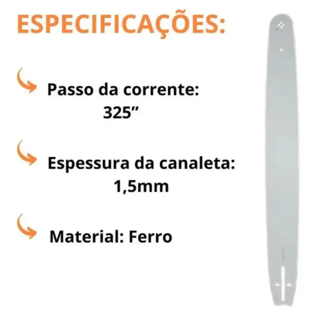 Sabre para motosserra 16 polegadas passo 0,325 1,5 milímetros Evald — fotografia 4