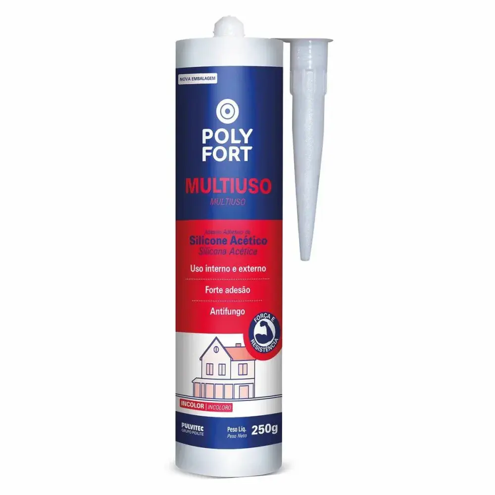 Silicone acetico constr incolor 250G Pulvitec — fotografia de referência