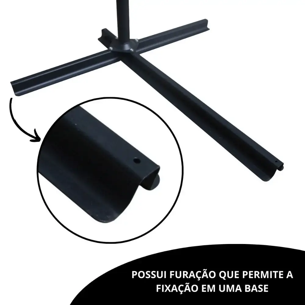 Ombrellone suspenso 3 metros com base bolsa redonda para areia 30 KG ImportWay Bordô — fotografia 8