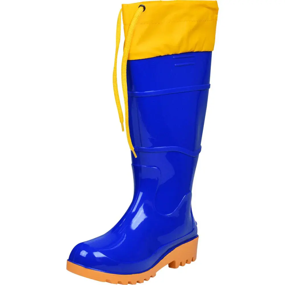 Bota pvc azul/amarela cano longo com polaina N°35 Worker — fotografia 3