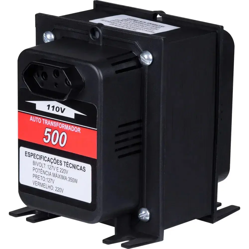 Autotransformador tripolar 500VA 350W biv kitec Importado — fotografia 6