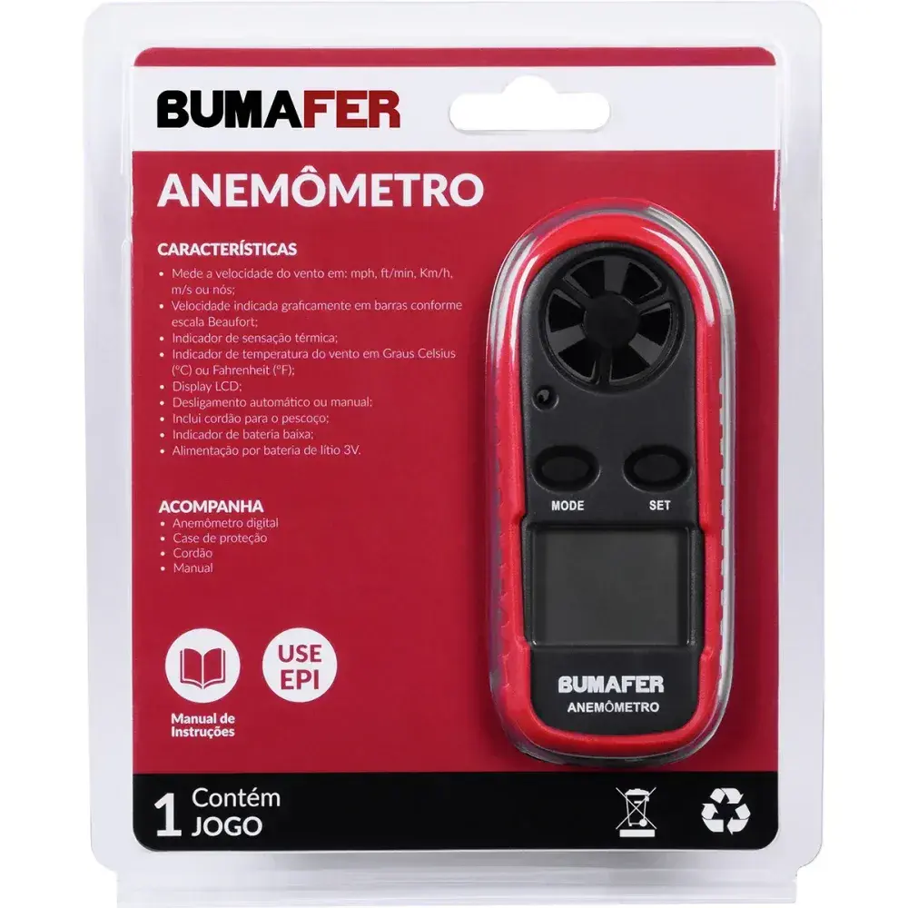 Anemômetro digital ntc à bateria 105MM 3V Bumafer — fotografia 12
