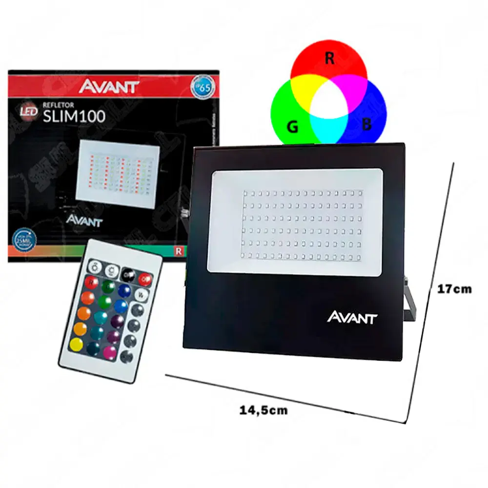 Refletor led slim 100W RGB bivolt Avant — fotografia 2