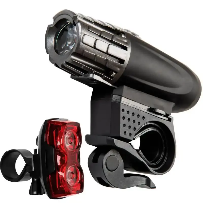 Lanterna LED Recarregável p/ Bicicleta Carregador USB + Sinalizador Traseiro TRAMONTINA — fotografia de referência