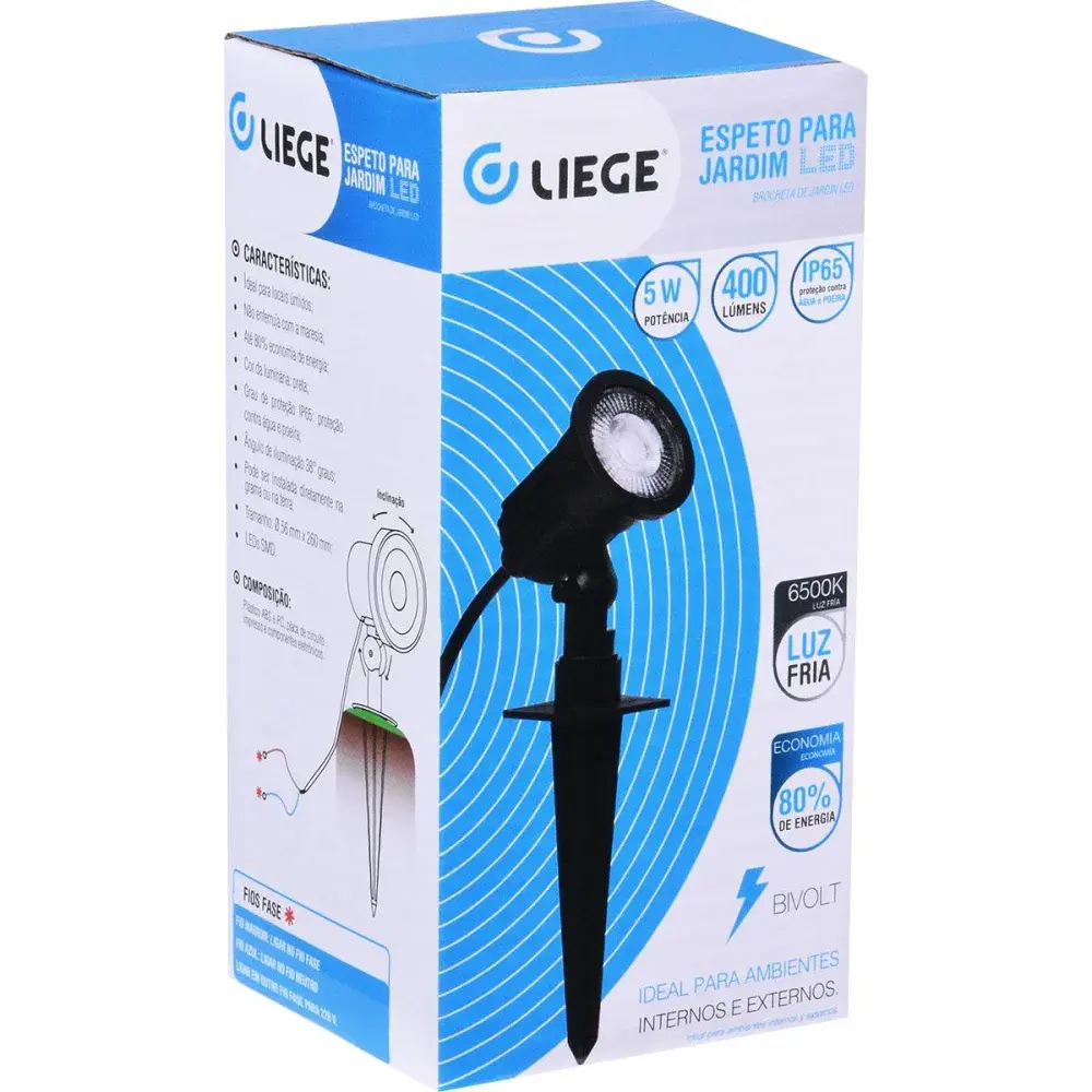 Espeto para jardim led 5W branca bivolt Liege — fotografia 4