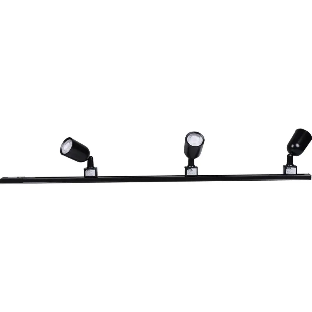 Kit trilho direct led 3X6W 50/60HZ 3000K preto biv Liege — fotografia de referência