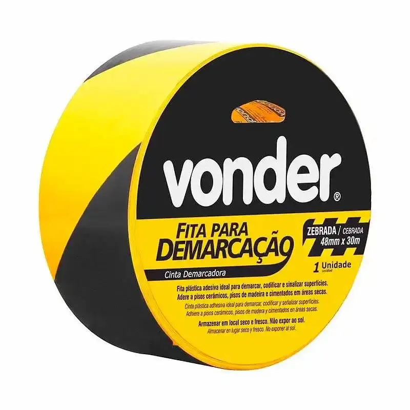Fita para Demarcação de Solo ZEBRADA 48 MM x 30 Metros VONDER — fotografia de referência